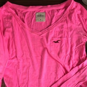 Hollister Pink Long-Sleeve Crop Top